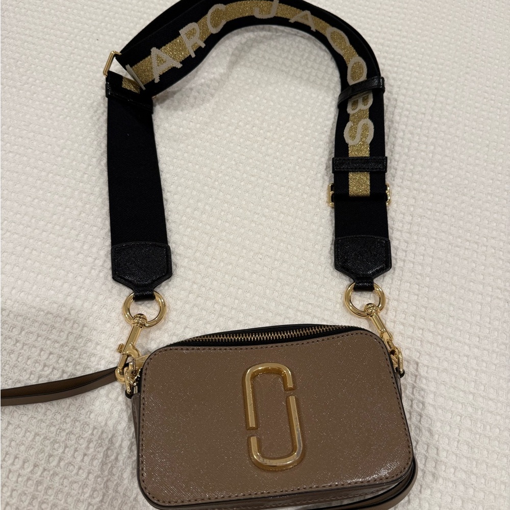 Marc Jacobs Brown Crossbody Bag with Black Strap